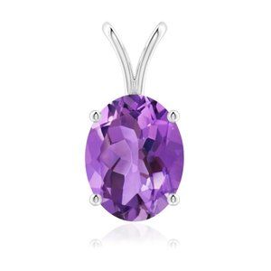 Oval Amethyst V-Bale Pendant